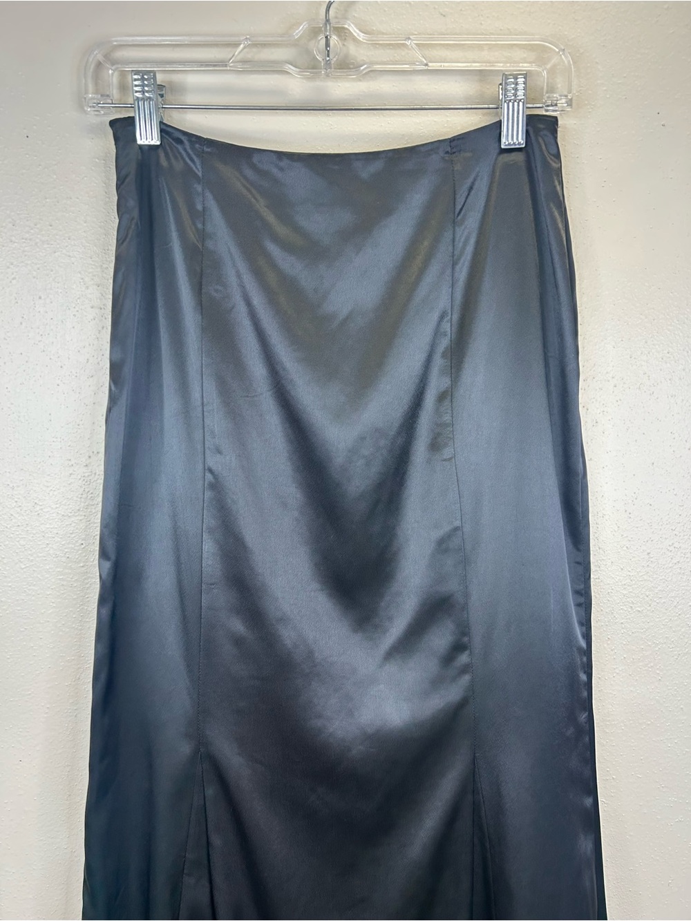 Goth Black Satin Maxi Skirt Elegant Size 2 Vampire Witchy Event Party Whimsigoth - Picture 10 of 12